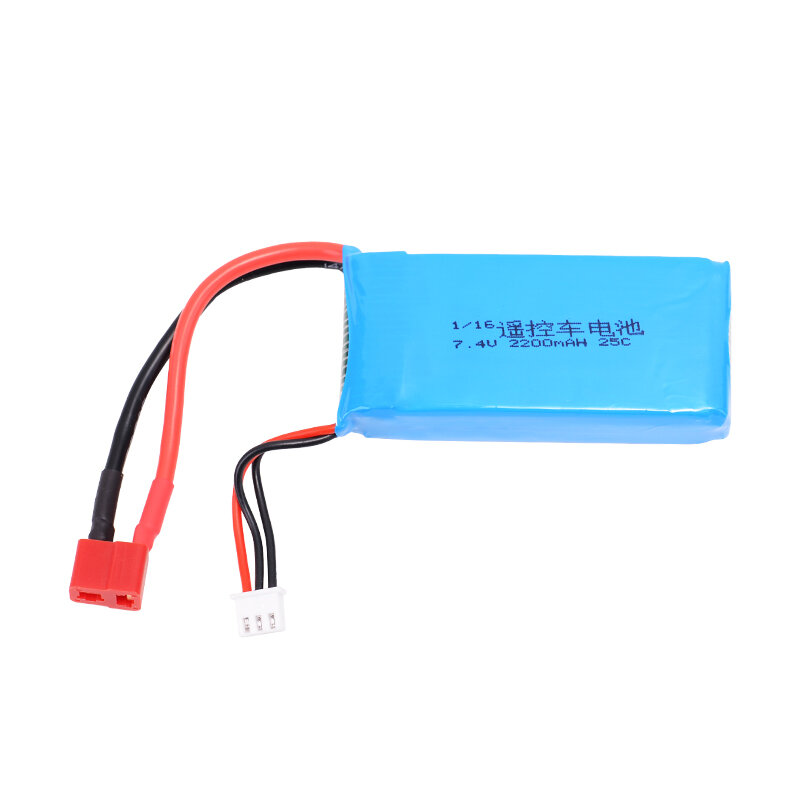 7,4V 2200mAh 25C 2S LiPo-batteri T-Deans-kontakt för Mjx 16210 16208 16207 1/16 Rc-bil