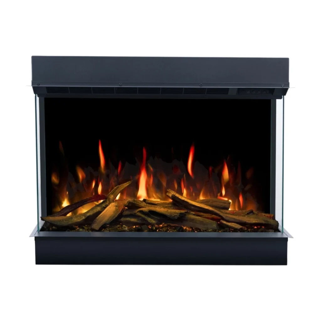 Aflamo Superb 3D 103,2 cm Elkamin - 3-sidig Inbyggd, LED-låga, 15 Färger, 1,5 kW Värme