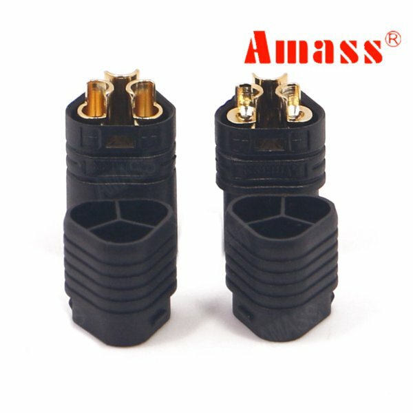 Amass MT60 Tre-hålspluggkontakt Svart Hane & Hona 1 Par