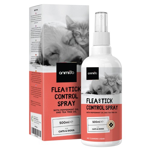 Fästing & Loppspray, 500 ml - För hundar & katter - Med pepparmyntsolja & tea tree olja - Animigo