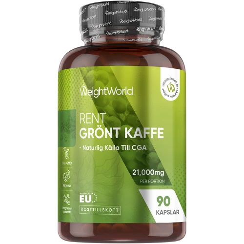 Grönt Kaffe 21000 mg, 90 st l Med klorogensyra | Köp hos WeightWorld