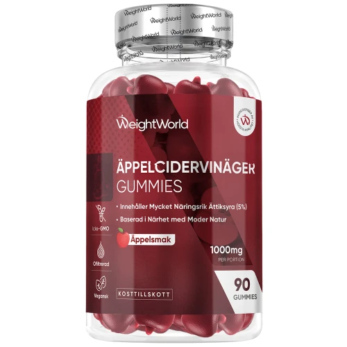 Köp Äppelcidervinäger Gummies 1000 mg, 90 st l WeightWorld