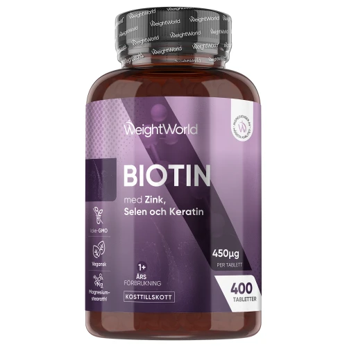 Köp Biotin Komplex 450 mcg | För hud och hår | WeightWorld