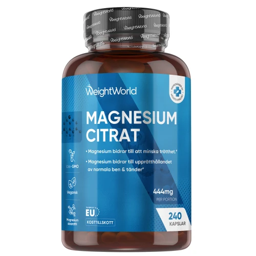 Köp Magnesiumcitrat 444 mg, 240 kapslar | WeightWorld
