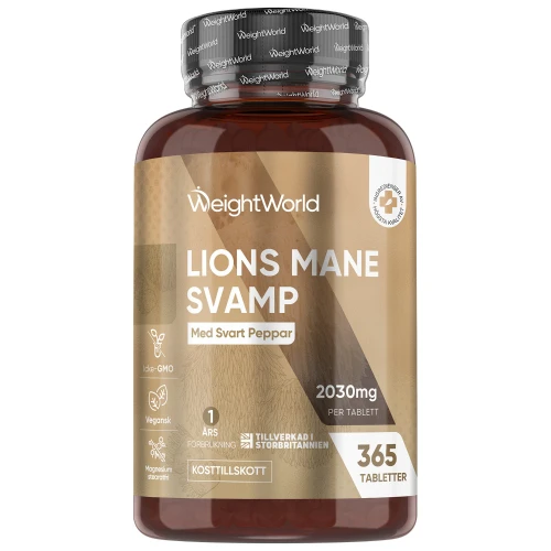 Lions Mane 2000 mg, 365 tabletter - Kosttillskott med svamp