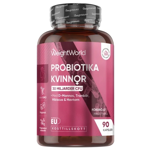 Probiotika för Kvinnor, 90 kapslar | 30 miljarder mjölksyrabakterier | Köp hos WeightWorld