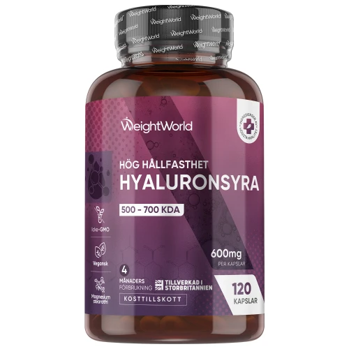 Ren Hyaluronsyra 120 kapslar, 600 mg - Anti-ageing för hud och leder - Veganvänliga