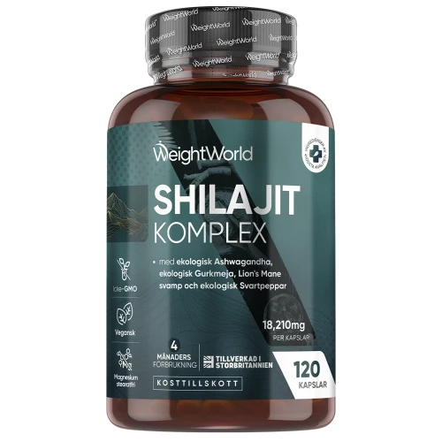 Shilajit Komplex, 120 kapslar - För fokus och energi - Köp från WeightWorld