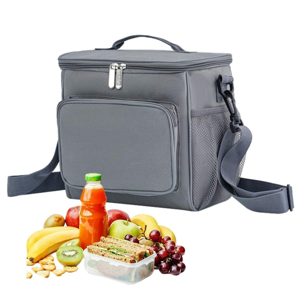 Stor bärbar isolerad lunchväska för män och kvinnor, återanvändbar lunchbox för kontoret, skolan, picnicen och stranden