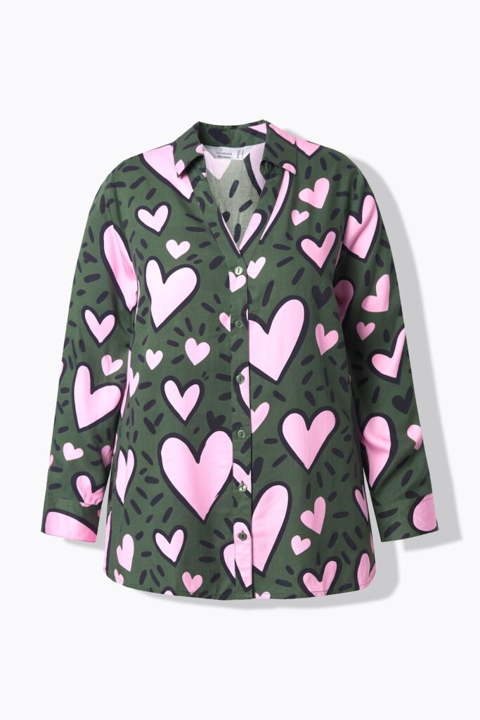 Stora storlekar Blus, Dam, grön, storlek: 52, Viskos, Mia Moda