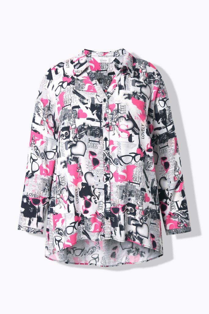 Stora storlekar Blus, Dam, vit, storlek: 60, Viskos, Mia Moda