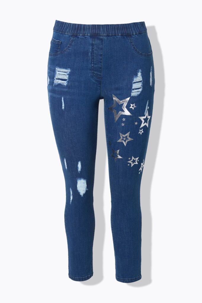 Stora storlekar Jeggings Jule, Dam, blå, storlek: 50, Bomull, Angel of Style