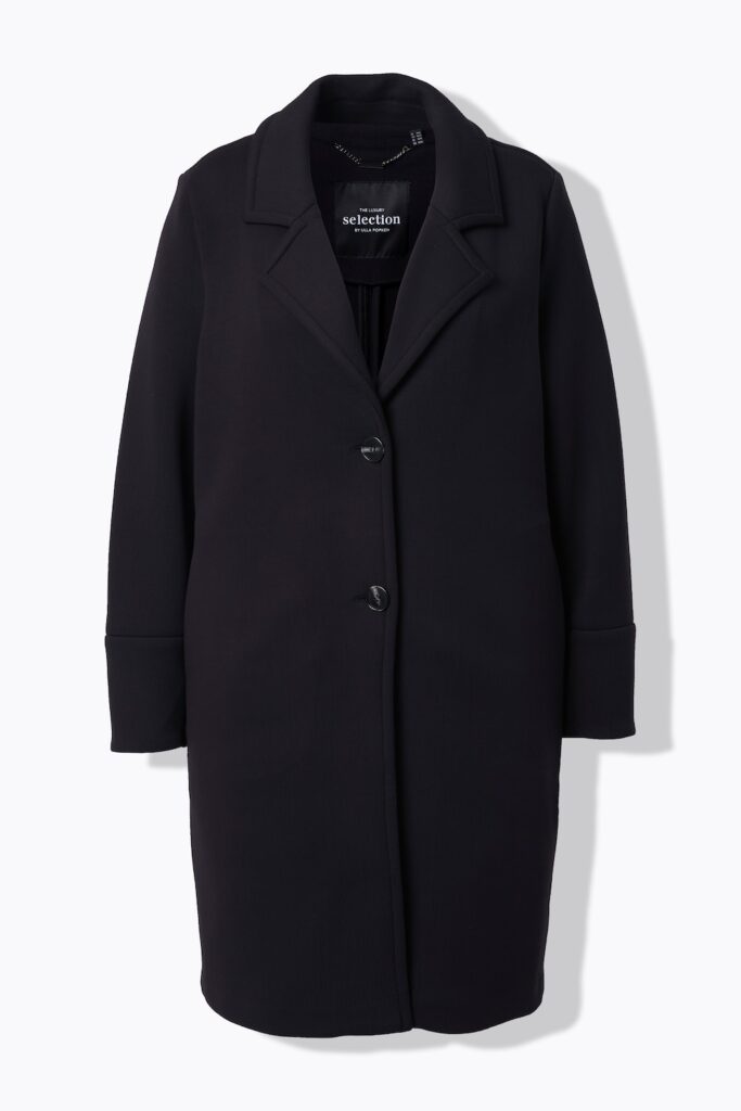 Stora storlekar Scuba-kappa, Dam, svart, storlek: 54/56, Polyester/Viskos, Ulla Popken
