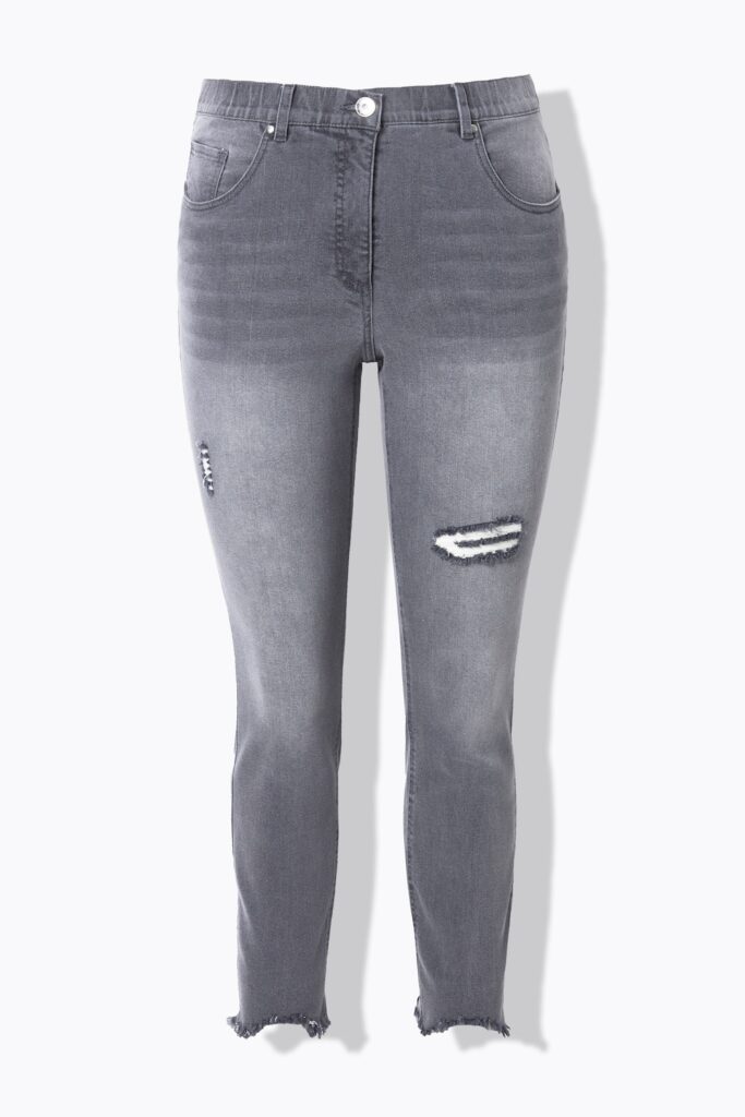 Stora storlekar Skinny-jeans, Dam, grå, storlek: 42, Bomull/Polyester, Studio Untold