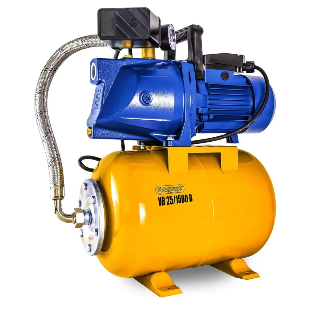 VB 25/1500 B Hydroforpump, med impeller i rostfritt INOX-stål, 1500 W, 6.300 l/h, 4,8 bar, 25 L