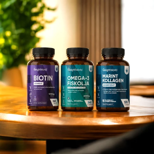 Hår & Hud-trio | Kollagen, biotin & omega 3 | Köp hos WeightWorld