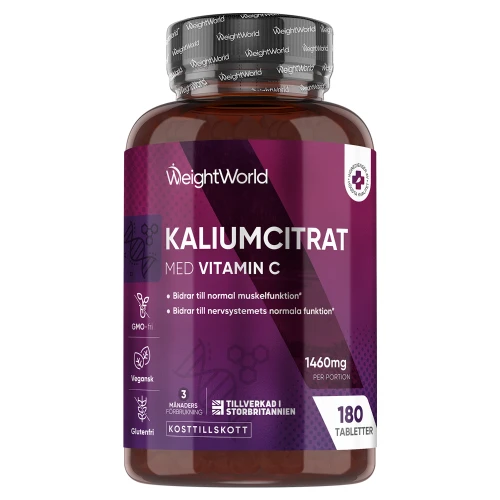 Kalium Tabletter, 1460 mg 180 tabletter - Kalium kosttillskott för blodtryck och nervsystemet