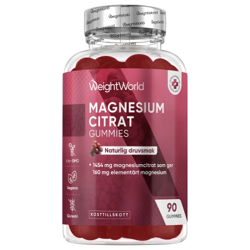 Köp Magnesiumcitrat Gummies 160 mg, 90 st | WeightWorld