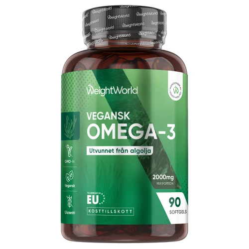 Köp Vegansk Omega-3 2000 mg, 90 mjukkapslar | WeightWorld