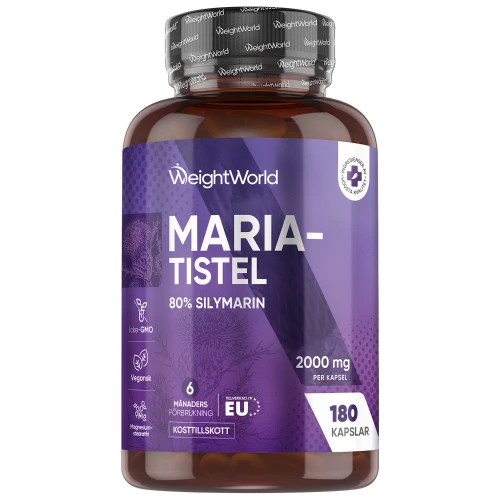 Mariatistel 2000 mg, 180 st | 80% silymarin | WeightWorld
