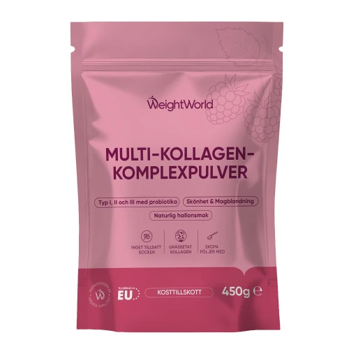 Multi-Kollagen Komplex Pulver | Med probiotika, zink och C-vitamin | Köp hos WeightWorld