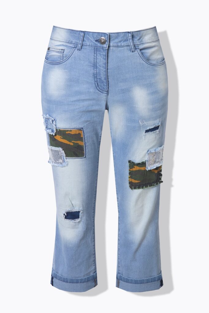 Stora storlekar 7/8-jeans Amy, Dam, blå, storlek: 42, Bomull/Polyester, Angel of Style