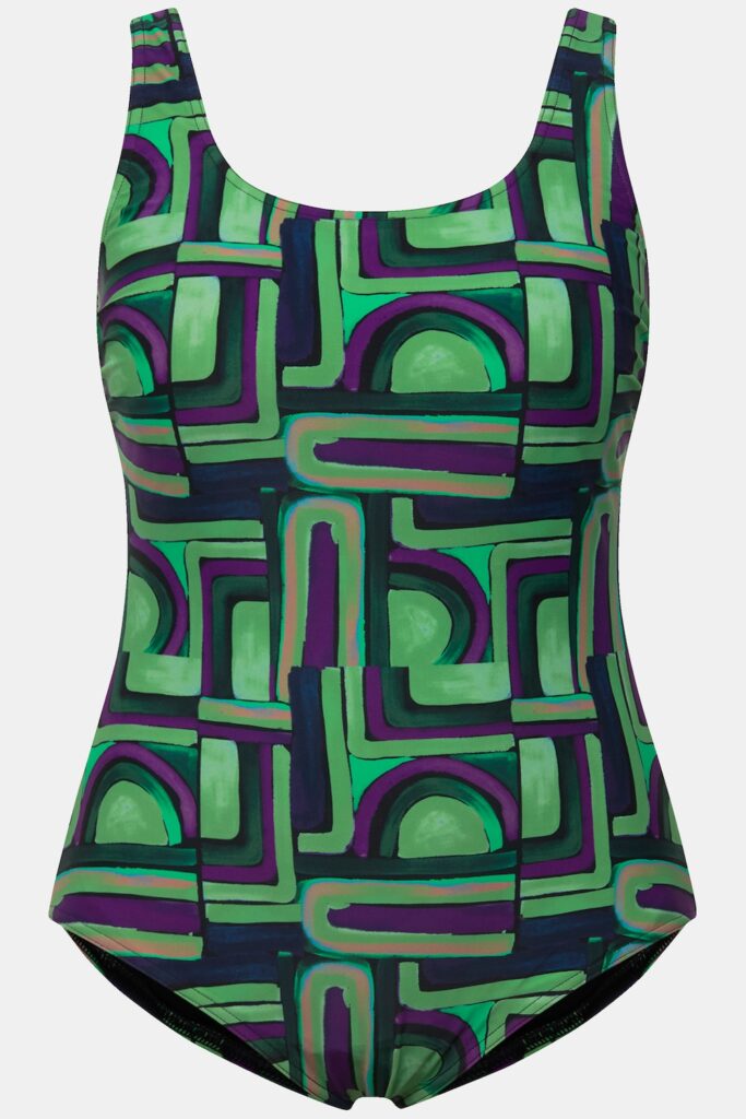 Stora storlekar Baddräkt, Dam, grön, storlek: 62/64, Polyester/Syntetfibrer/Elastan, Ulla Popken