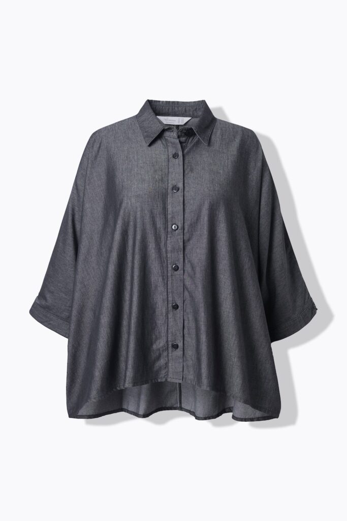 Stora storlekar Blus, Dam, grå, storlek: 46/48, Bomull, Mia Moda