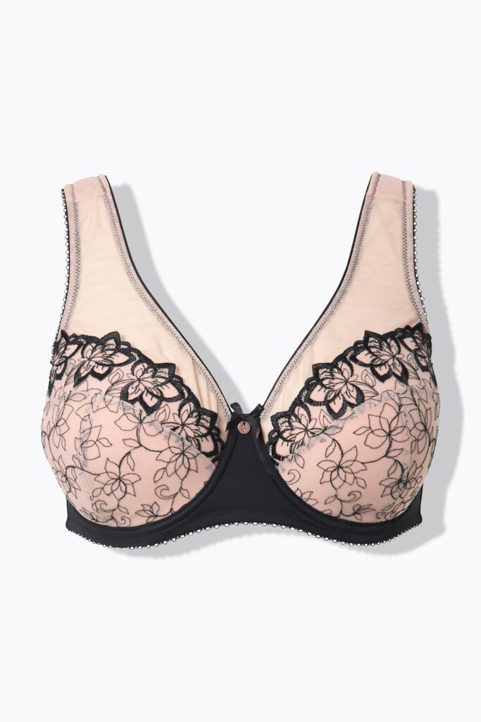 Stora storlekar Bygel-BH, Dam, brun, storlek: 105D, Syntetfibrer/Polyester/Bomull, Ulla Popken