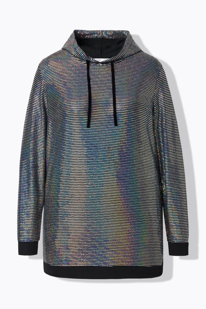Stora storlekar Hoodie, Dam, vit, storlek: 48, Syntetfibrer/Metalliska fibrer, Angel of Style