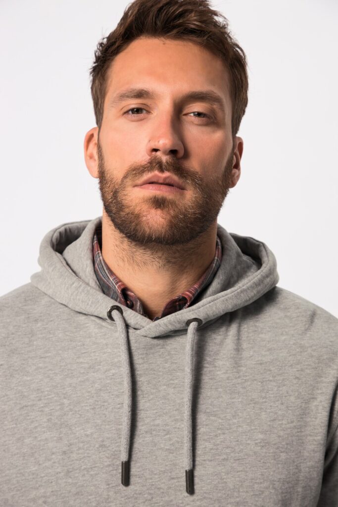 Stora storlekar Hoodie, Her, blå, storlek: XL, Bomull/Viskos, JP1880