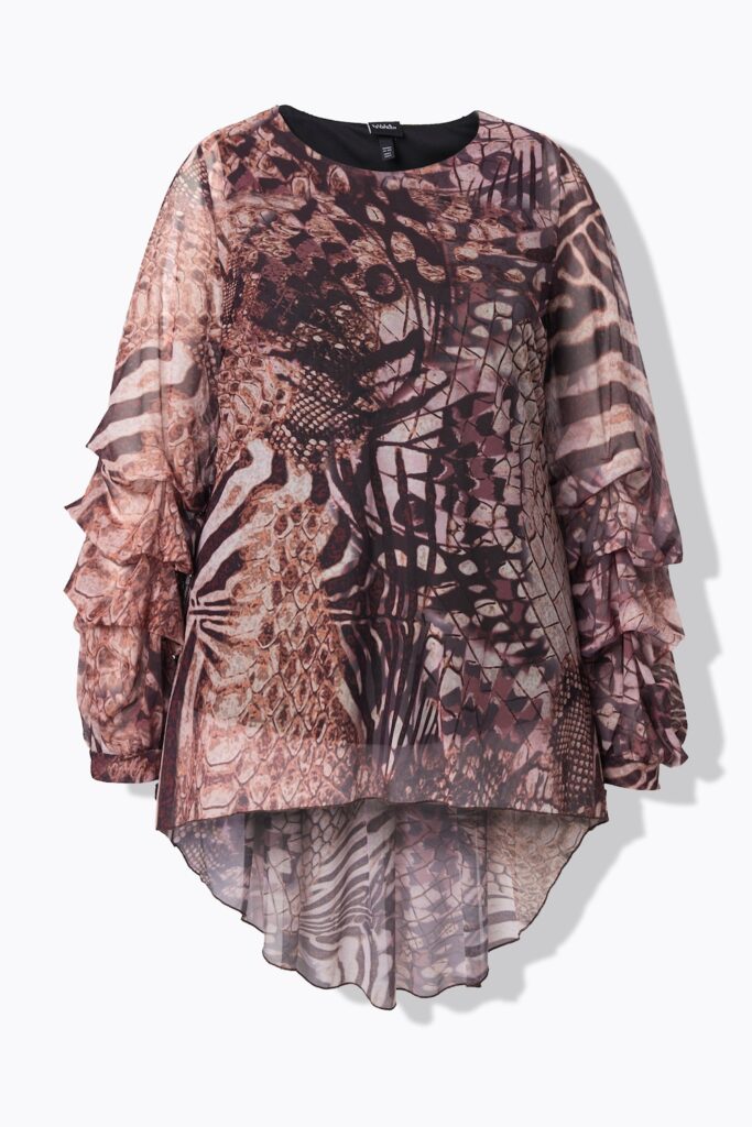 Stora storlekar Mesh-topp, Dam, beige, storlek: 46/48, Polyester, Ulla Popken