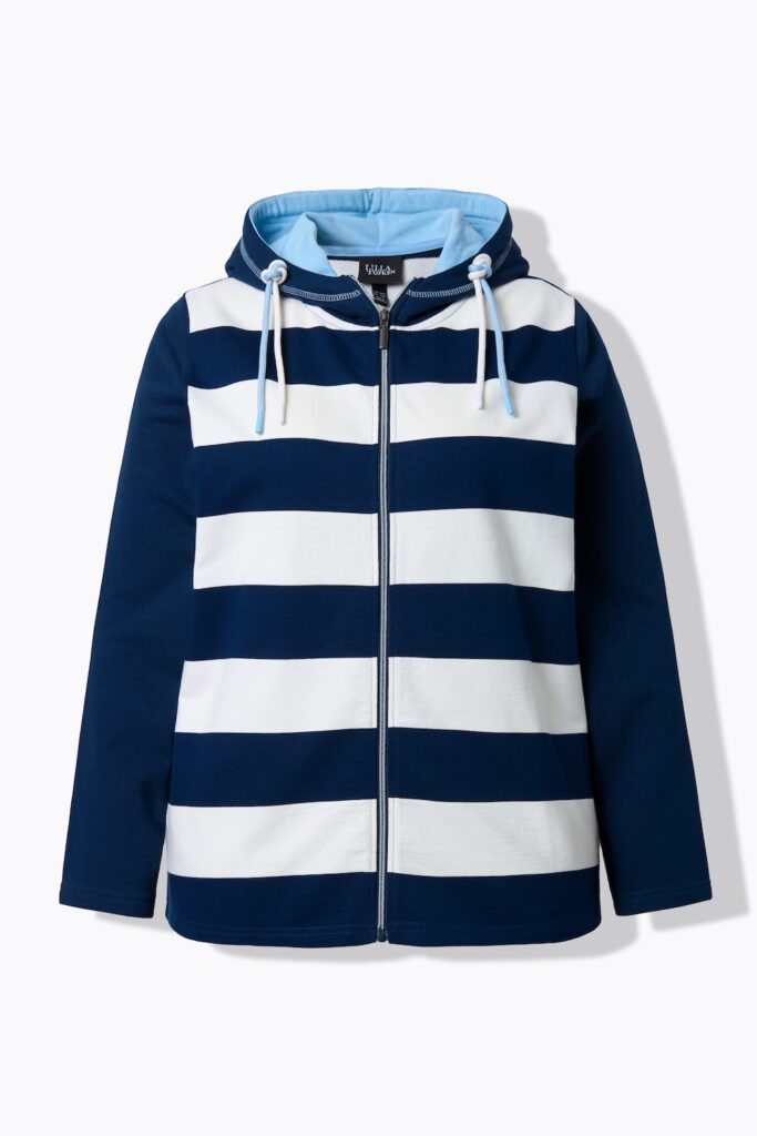 Stora storlekar Mjukisjacka, Dam, blå, storlek: 50/52, Bomull/Polyester, Ulla Popken