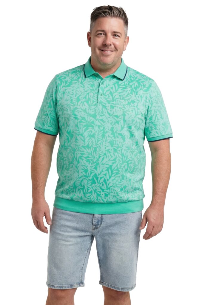 Stora storlekar Pikétröja, Her, turkos, storlek: 3XL, Bomull, Men Plus