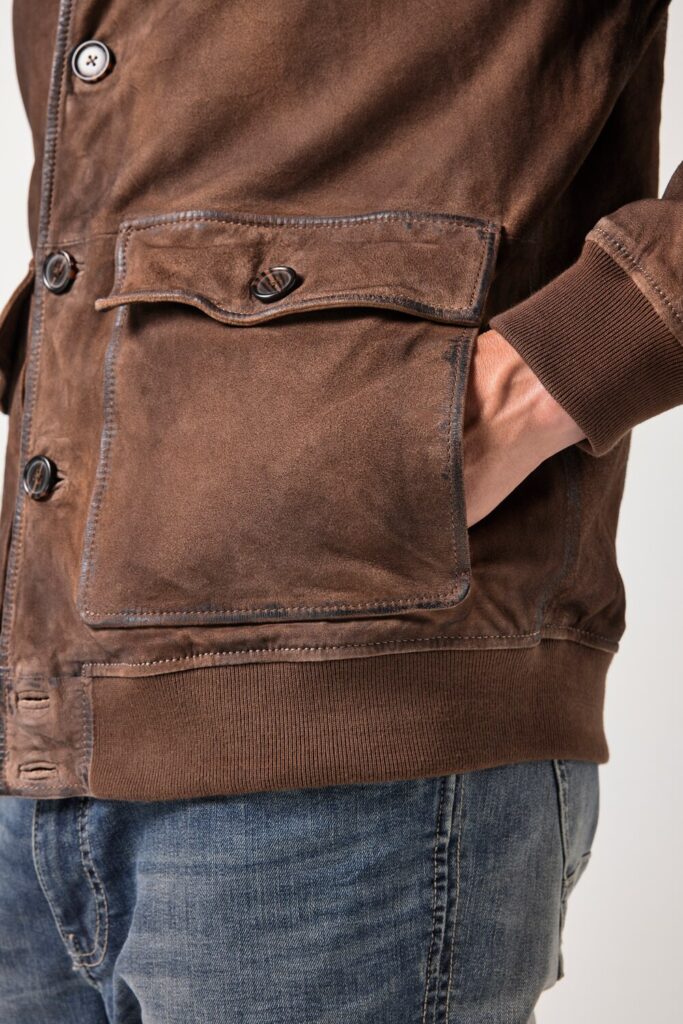 Stora storlekar Skinnjacka, Her, brun, storlek: 3XL, Läder, JP1880