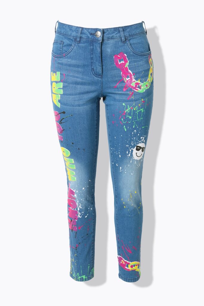 Stora storlekar Skinny-jeans, Dam, blå, storlek: 50, Bomull, Angel of Style