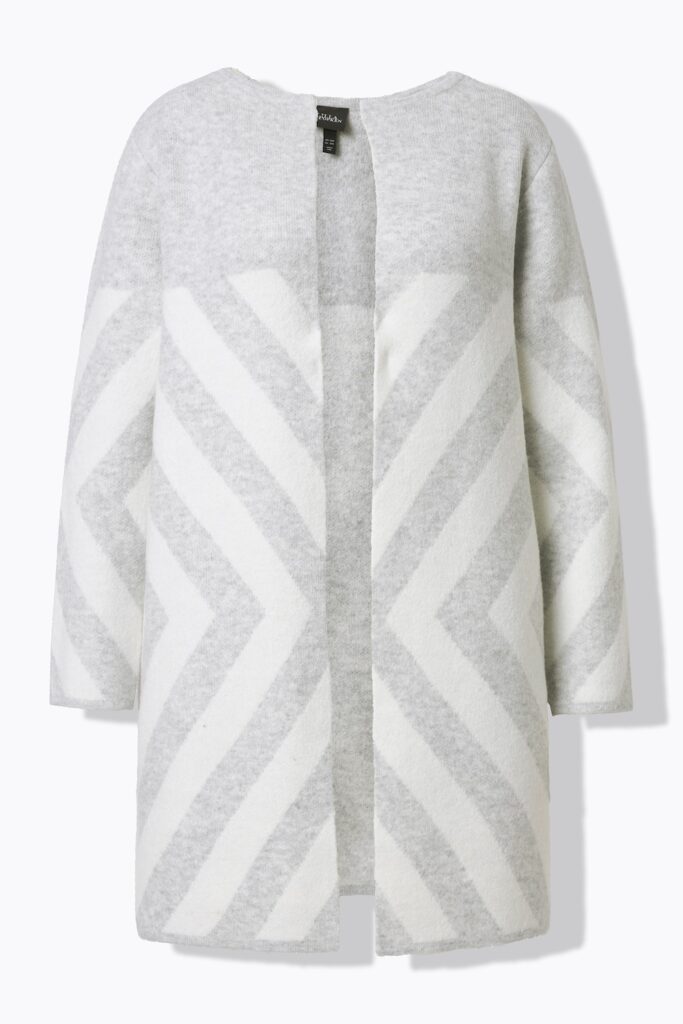 Stora storlekar Stickad kofta, Dam, beige, storlek: 58/60, Syntetfibrer, Ulla Popken