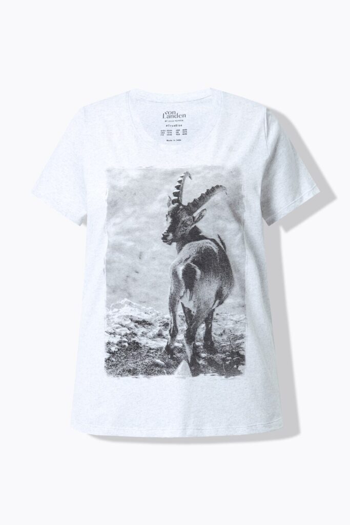 Stora storlekar T-shirt, Dam, grå, storlek: 42/44, Bomull/Polyester, Ulla Popken