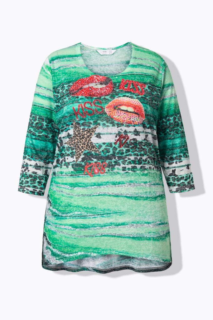 Stora storlekar T-shirt, Dam, turkos, storlek: 54, Polyester/Viskos, Angel of Style