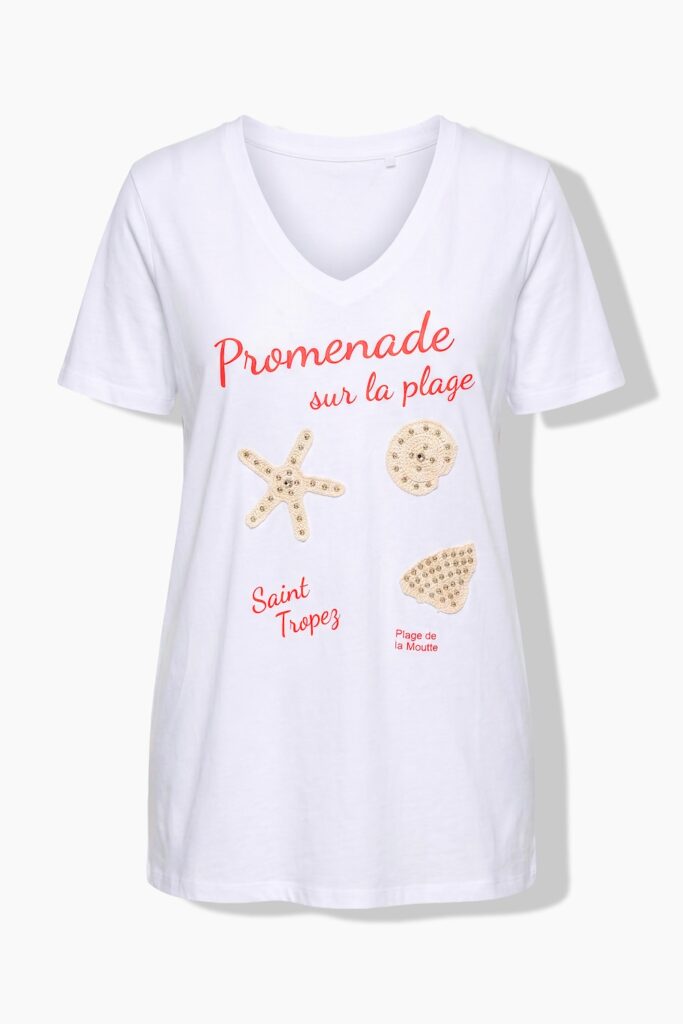 Stora storlekar T-shirt, Dam, vit, storlek: 58, Bomull, Angel of Style