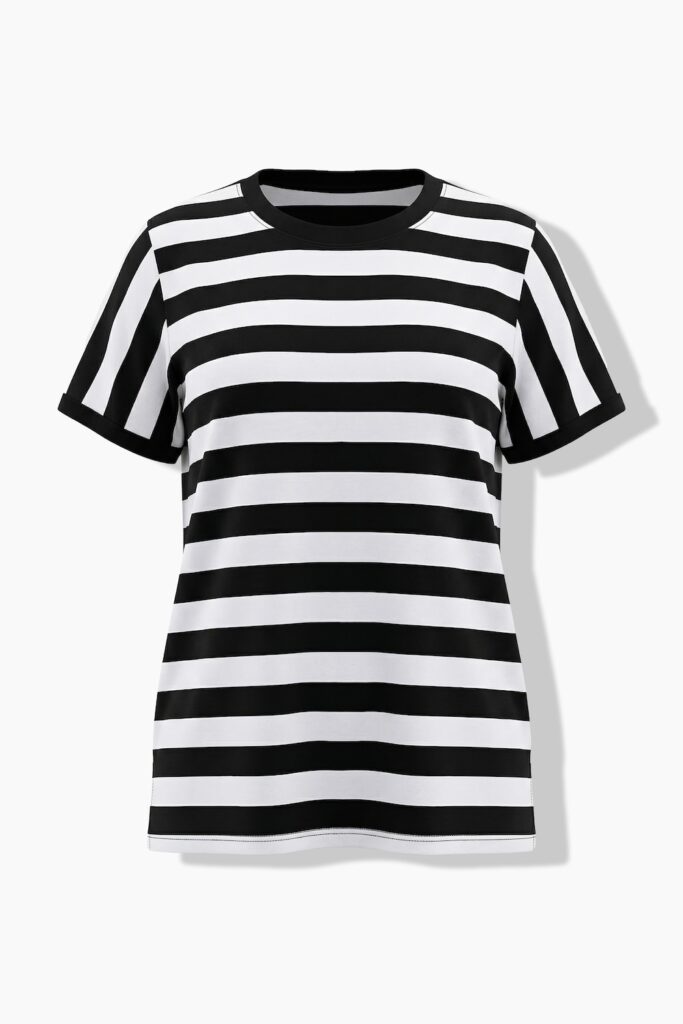 Stora storlekar T-shirt i oversize-modell med ränder, Dam, svart, storlek: 54/56, Bomull, Ulla Popken