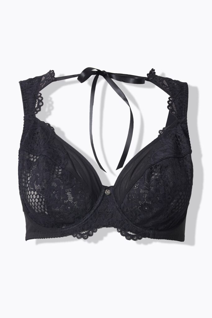 Stora storlekar TruYou Bygel-BH med spets, Dam, svart, storlek: 85C, Syntetfibrer/Elastan, Ulla Popken