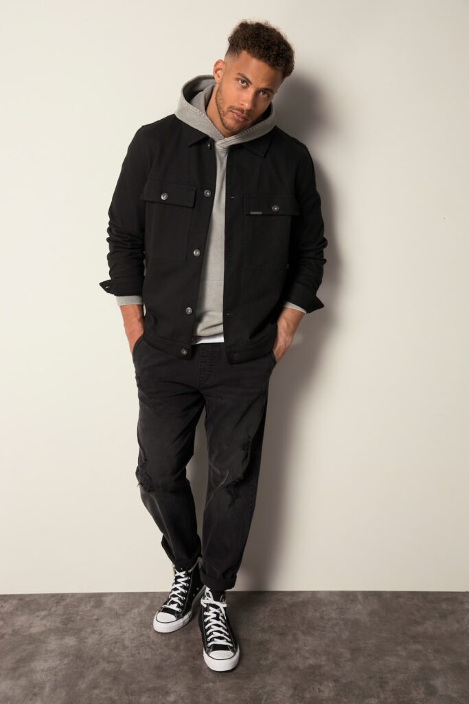 Stora storlekar Twilljacka, Her, svart, storlek: 7XL, Bomull, STHUGE